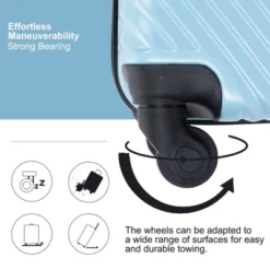 3 Piece Luggage Sets PC+ABS Lightweight Suitcase With Two Hooks, Spinner Wheels, (20/24/28) Gray -Outdoor Living Gardens GUEST f52d4629 9321 4d80 8dfd 848066bf2ab6