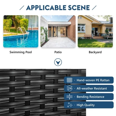 79.9" Outdoor Sunbed With Adjustable Canopy, Double Lounge, PE Rattan Daybed, Gray Wicker And Cushion 4 79.9" Outdoor Sunbed With Adjustable Canopy, Double Lounge, PE Rattan Daybed, Gray Wicker And Cushion - Image 2