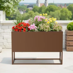 47x18x18 Inch Metal Planter With Shelves & Drainage – Indoor/Outdoor Use For Tall Plants, Flowers, Shrubs 9 47x18x18 Inch Metal Planter With Shelves & Drainage – Indoor/Outdoor Use For Tall Plants, Flowers, Shrubs -Outdoor Living Gardens GUEST f88b6218 ffb7 4154 bdcd ea48fdbf0436