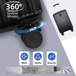 3-Piece Lightweight Hardshell Luggage Set With Double Spinner Wheels, Large Capacity, Includes 3-Piece U-Shaped Travel Pillow Set -Outdoor Living Gardens GUEST fa1cd965 24ba 4373 9840 27c46c384a6d