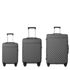 3-Piece ABS Hardshell Luggage Set, Suitcases With Spinner Wheels And TSA Lock (20", 24", 28"), Grey -Outdoor Living Gardens GUEST fad9e9a0 00ec 4b50 899e be33bb4b98fd