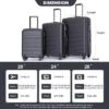 3 Piece Luggage Sets ABS Lightweight Suitcase With Two Hooks, Spinner Wheels, TSA Lock, (20/24/28) Black -Outdoor Living Gardens GUEST fd20cbdc 3df0 4cb3 b2b5 bf6d00a318a4