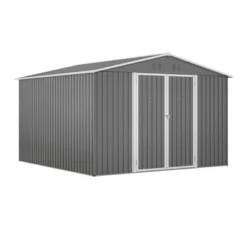 10x10 FT Grey Outdoor Storage Shed Large Metal Tool Sheds With Updated Frame Structure And Lockable Doors Garden Shed -Outdoor Living Gardens GUEST fe62a454 a25e 42cf 8c49 e83987d5b570