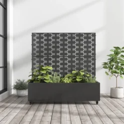 Wrought Iron Black Planter Box With Climbing Rack (Brick 01) -Outdoor Living Gardens GUEST fe7bfb54 565b 4a35 aefa 6dd6a478fae2