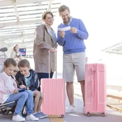 24 Inch Pink Hardshell Luggage Lightweight Durable ABS Suitcases With Double Wheels Expandable Checked -Outdoor Living Gardens GUEST fff310f7 d7b6 4351 87aa d020f11c8f7a